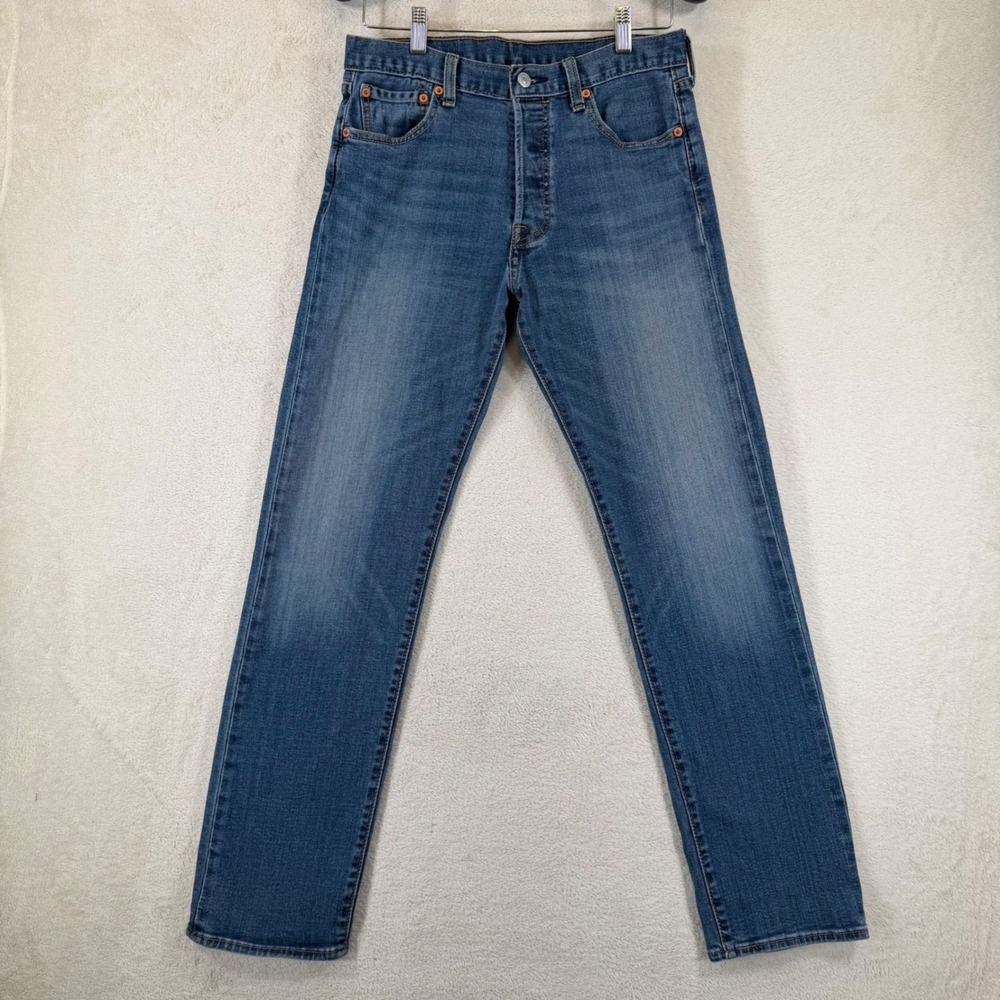 Levis 501 Original Fit Jeans Mens 30x32 Medium Wash Blue Button Fly Straight Leg